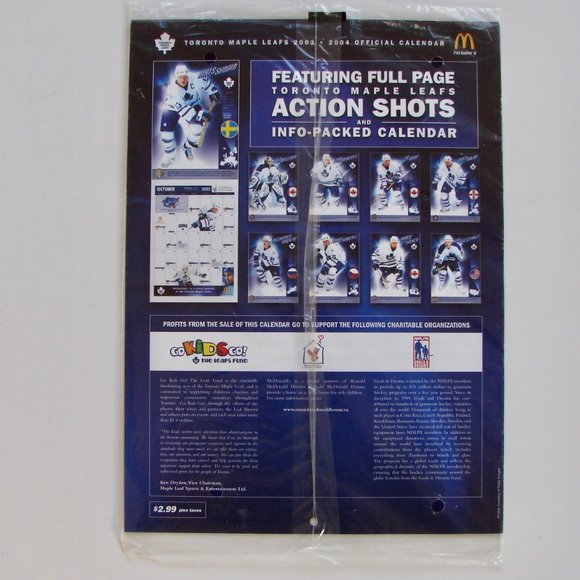 Toronto Maple Leafs NHL 2003 2004 Calendar SEALED Sundin Domi Collectible - Picture 4 of 6